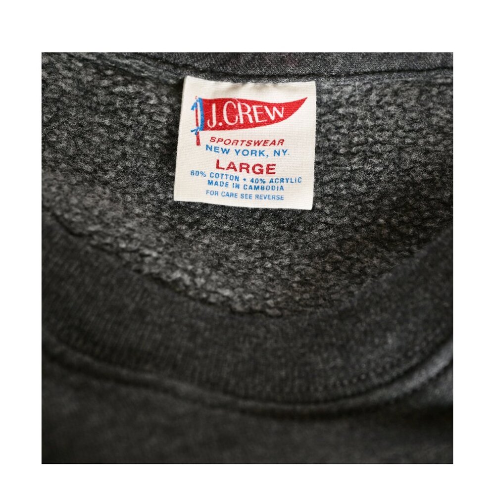 J.CREW Vintage Unisex Gray Sweatshirt , Size Large with Front Pocket - Picture 2 of 7